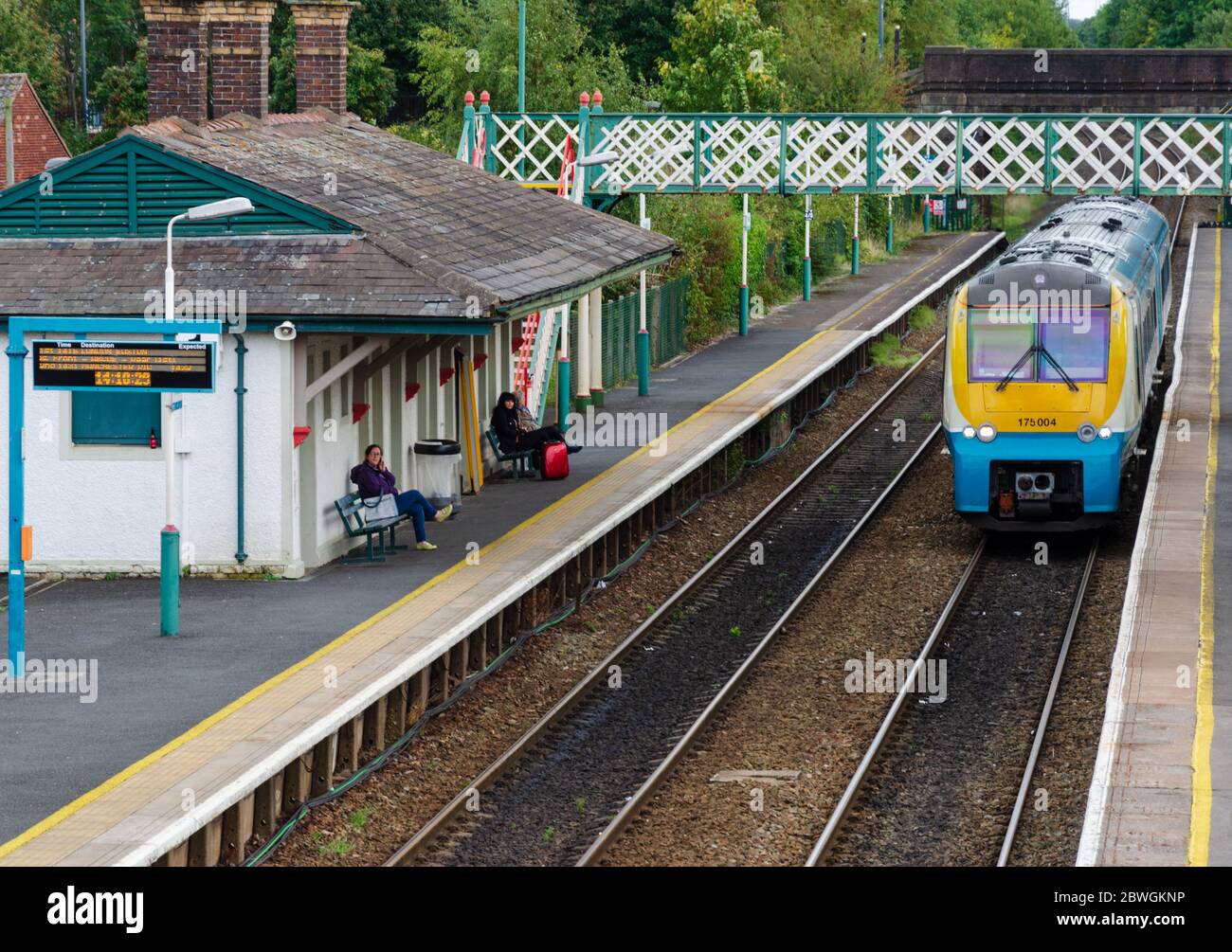 Flint, UK Sep 12, 2017 The 2 platform Flint railway station lies on